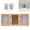 thumbnail image 3 of DIY Pet Paw Photo Frame, Safe Engraved Wooden Pet Paw Print Keepsake Frame Natural  for Pet Bule Clay Log Frame, 3 of 7