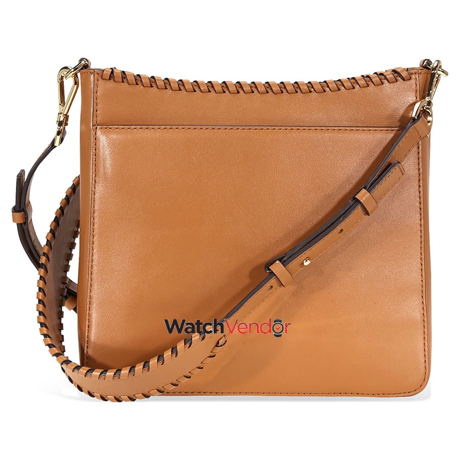 gloria whipstitched leather messenger