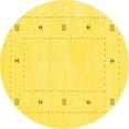 thumbnail image 1 of Ahgly Company Indoor Round Solid Yellow Modern Area Rugs, 4' Round, 1 of 4