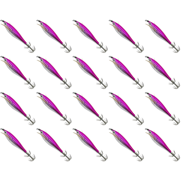 20uds. Anzuelo de pesca cebo luminoso pulpo sepia cebo calamar rosa