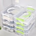 thumbnail image 3 of Typpkmm Extra Large 4-Tier Stackable Storage Box with Lid Clear Plastic Organizer, 3 of 6