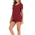 thumbnail image 5 of gakvbuo Set For Womens Pajama Sets Split 2 Piece Outfits V Neck, 5 of 9