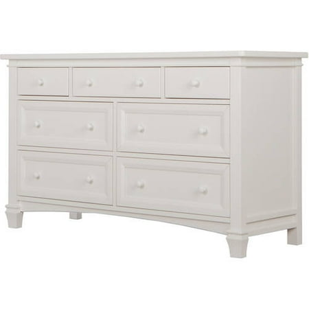 Evolur Fairbanks 7 Drawer Double Dresser Winter White Walmart Com