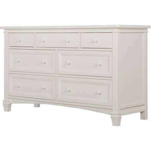 Evolur Fairbanks 7 Drawer Double Dresser Winter White Walmart