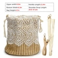 thumbnail image 6 of Gustave Straw Beach Bag Crossbody Handbag for Women Summer Boho Lace Woven Tote Purse Top Handle Bucket Shoulder Bag Satchel with Drawstring, 6 of 6