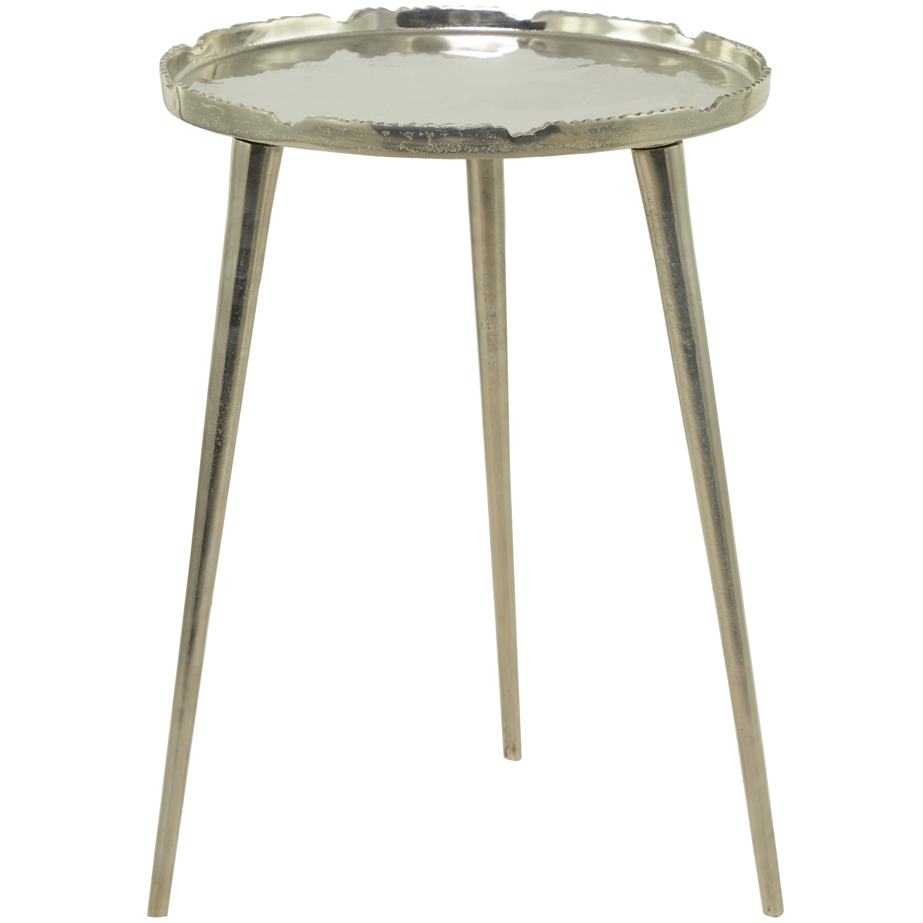 DecMode 15" x 21" Silver Aluminum Accent Table with Tray Top, 1-Piece
