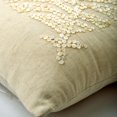 thumbnail image 2 of The HomeCentric Pearl Throw Pillow Cover, Square Mother Of Pearl Embroidered Natural Linen 14"x14" Beige Couch Bed Pillow Cover, Beige Pillow Cover Pack of 2, 14x14 inch (35x35 cm) - Pearl Flight, 2 of 5