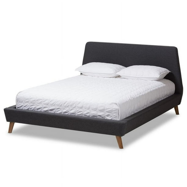 Baxton Studio Sinclaire Upholstered Queen Platform Bed in Dark