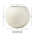 thumbnail image 2 of Ash & Ember Onyx 24" D Ceramic Indoor Outdoor Round Sphere Planter, Satin Ivory, Home Décor Evergreen Weather Resistant Modern Planter Pot, Seamless Herb & Seasonal Flower Garden Box, 2 of 8