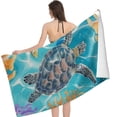 thumbnail image 2 of PHYHOO Watercolor Printed Microfiber Sand Free Pool Towel Lightweight Oversized Quick Dry Absorbent Compact Travel Must Have for The Swimming Summer Cruise Ship Essent 30x60in, 2 of 8