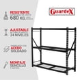 thumbnail image 2 of Estante de Acero Industrial Guardex BERLIN Rack Metálico de 3 Niveles Capacidad 2T 183x282x61 Cm Color Negro, 2 of 7
