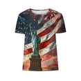 thumbnail image 5 of Cavosen Red White and Blue Clothes for Women Petite 4th of July Short Sleeve Crewneck Tops USA Star Striped Print T Shirts Lady XL Red White and Blue Casual Shirts Patriotic Tunic Tees, 5 of 5