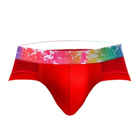 

Bestjia Panties Colorful Waistband Patchwork Cloth Men Panties for Daily Life