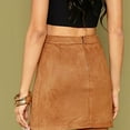 thumbnail image 4 of SWSMCLT Women's Bodycon Mini Sexy Fashion High Waisted Skirt A-Line Side Slit Mid-Thigh Length Khaki 4-6, 4 of 4