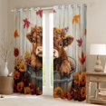 thumbnail image 2 of Castle Fairy Cartoon Highland Cow Black Out Curtains for Kids Teens Adults,Chic Flowers Vintage Cabin Curtains Pack of 2 (42x63 Each),Rustic Farmhouse Animal Bedroom Curtains,Breathable Home Decor, 2 of 6