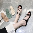 thumbnail image 2 of Fiaer Women's Strappy Gladiator Sandals Criss Cross Strap Flat Sandals Open Toe Casual Fashion Slippers Black 7, 2 of 4