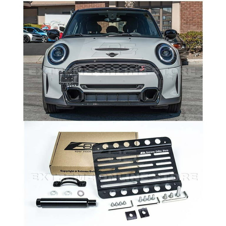 Replacement for 2022-Present Mini Cooper F55 F56 F57 Models  EOS Plate  Version 1 Mid Sized Front Bumper Tow Hook License Relocator Mount Bracket  Tow-580 