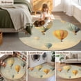 thumbnail image 6 of Vintage Hot Air Balloon Large Area Rugs for Bedroom Living Room, Soft Non Slip Carpet Bedside Rug, Modern Balloon Floating Round Floor Cover Kitchen Accent Rug 7' for Dining Room/Office, 6 of 9