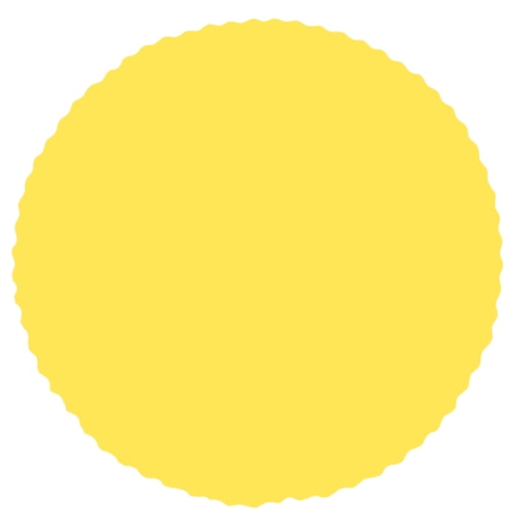 24 pcs - 14 inch diameter Canary Sunflower  Yellow round paper placemats scalloped - 24# paper