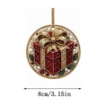 thumbnail image 4 of PLPPYFS 6PCS Christmas Wooden Ornaments DIY Pearl Diamond Art Kit, 3.15x3.15" Holiday Tree Decor, 6 Festive Designs, Pendant Style, Xmas Tree Decoration Home Party Gift for Adults, 4 of 5