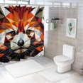 thumbnail image 7 of Orinice Geometric Style Bathroom Decor Set with Hooks, Colorful Luxurious Graphic Print Polyester Fabric Shower Curtain Set, Chic Modern Design 69x72, 7 of 7