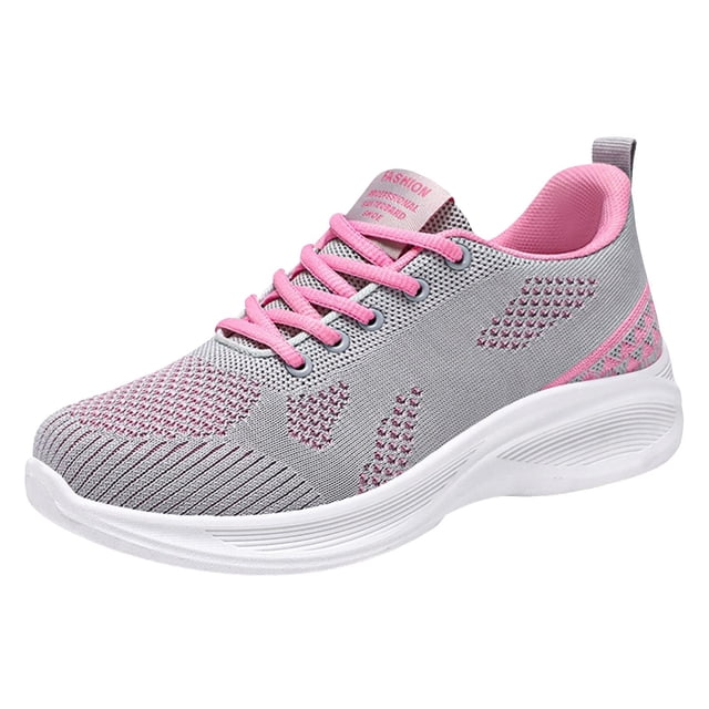 HBFAGFB Espadrilles pour Femmes Chaussures de Sport Respirantes à Lacets Roses Taille 41