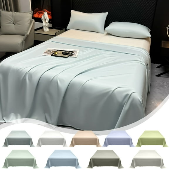 Xuniizn Queen Sheet Set, 79x91" Silky Cooling Sheets Queen, Extra Soft 1800 Microfiber Bamboo Sheets, Solid Color Bed Sheet, Hotel Luxury Smooth Satin Bedding Sheet for Hot Sleepers