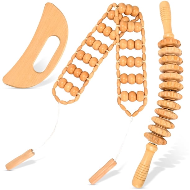 Herramientas de Masaje con Maderoterapia, Masajeador de Drenaje Linfático, Kit de Maderoterapia, Masajeador Gua Sha de Madera, Herramientas para Esculpir el Cuerpo.