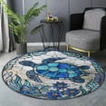 thumbnail image 6 of Round Rug, Sea Turtle9 Soft Washable Carpet, Non-Slip Floor Mat for Living Room Bedroom Home Decor 31 Inch, 6 of 6