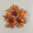 thumbnail image 6 of Kumdkd Maple Leaf Candle Holders Garland - Christmas & Halloween Decor (8.66in, Coffee & Red Roses, Reusable Plastic)‌, 6 of 6