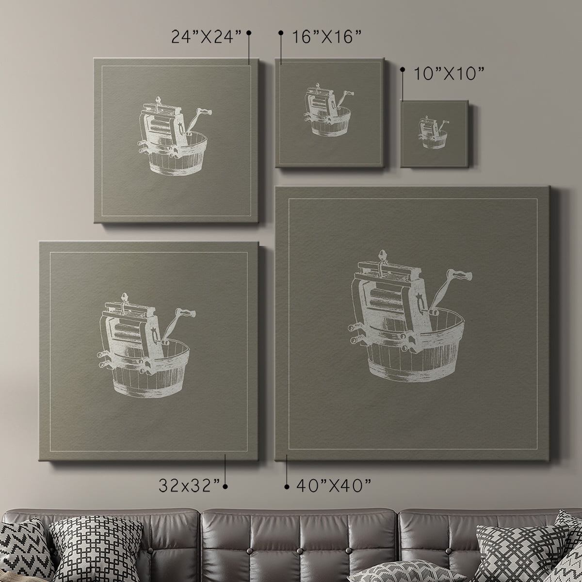 Wexford Home Laundry Tips V-Premium Gallery Wrapped Canvas, 16" x 16" - Ready to Hang