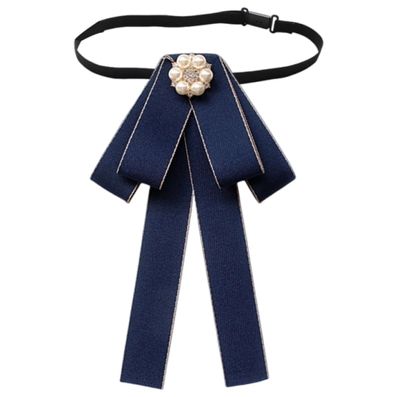 Milageto Pre Tied Bowtie for Ladies Girls Dress Accessory Solid Color Lightweight for Shirts, suits Multipurpose 7.4x4.3inch Graceful Blue