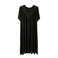 thumbnail image 2 of Njagoc3 Womens Plus Size Solid Color Pleated Nightgown Long Sleep Dress Soft Breathable Lounge Dress for Home, 2 of 5