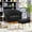 Black, variant on Andeworld Modern Accent Chair with Ottoman, Upholstered armchair for Living Room, Bedroom (Grey)