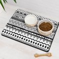 thumbnail image 3 of Boho Retro Floral Pet Feeding Mat-Absorbent Pet Placemat for Food and Water Bowl, with Waterproof Rubber Backing, Quick Dry Water Dispenser Mat for Dog and Cat (16"x24"), 3 of 7