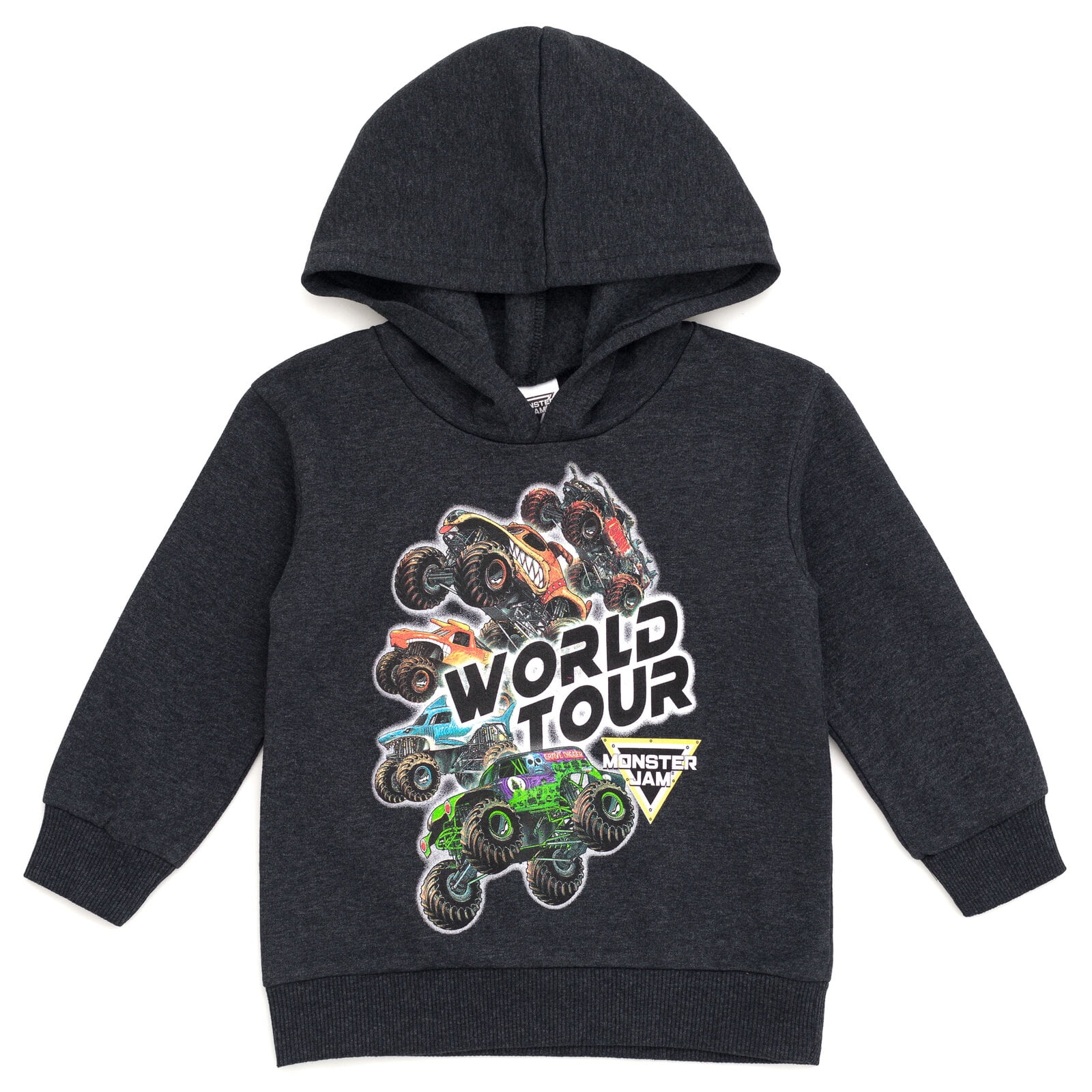 Monster Jam Toddler Boys' Fleece 2-Piece Hoodie and Pants Set Charcoal Heather