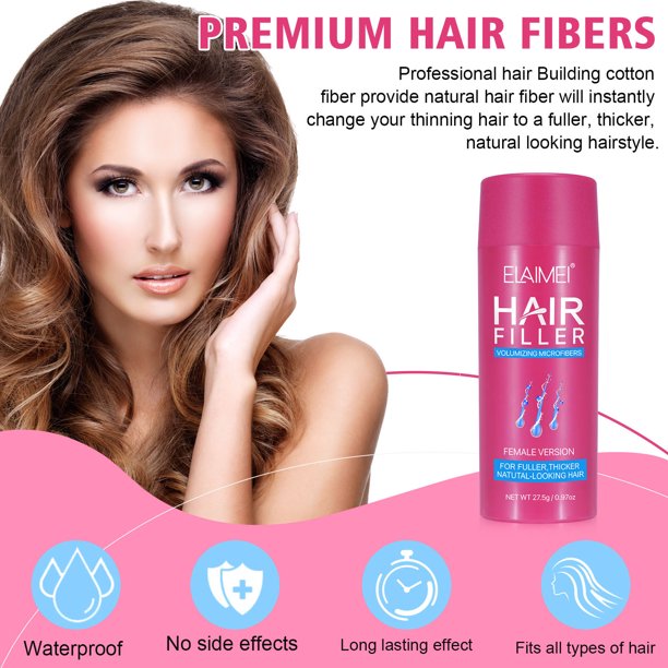 XWSHYW Productos para El Cuidado Del Cabello El Spray En Polvo de Fibra Repone Instantáneamente El Cabello Grueso y Crece Rápidamente En Polvo de Fibra con Aspersor.