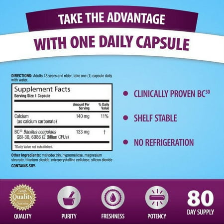 Digestive Advantage Daily Probiotic - Survives Better Than 50 Billion Capsules 80 Each - (Pack of 4)