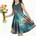 thumbnail image 4 of hengsof Printed Pattern Sleeveless Tank Top Dress for Girls, Cute Casual Crew Neck Tank Top for Everyday Summer Wear, Ages 4 to 14, 4 of 6