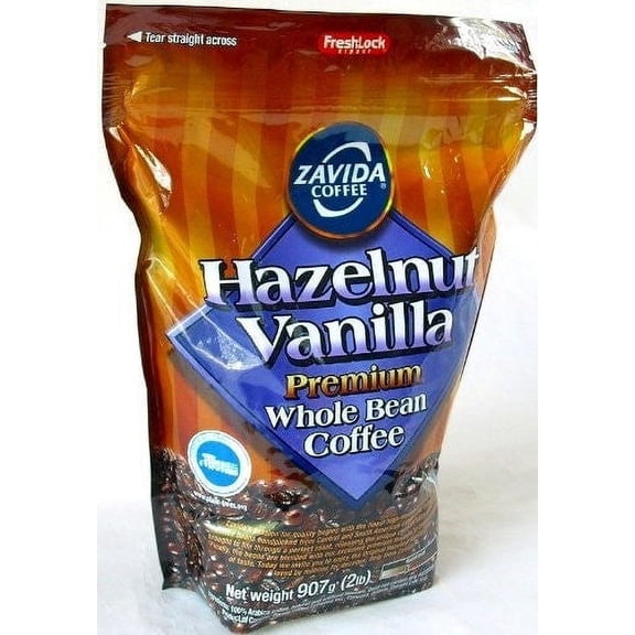 Zavida Hazelnut Vanilla Whole Bean Coffee, 907g/32 oz