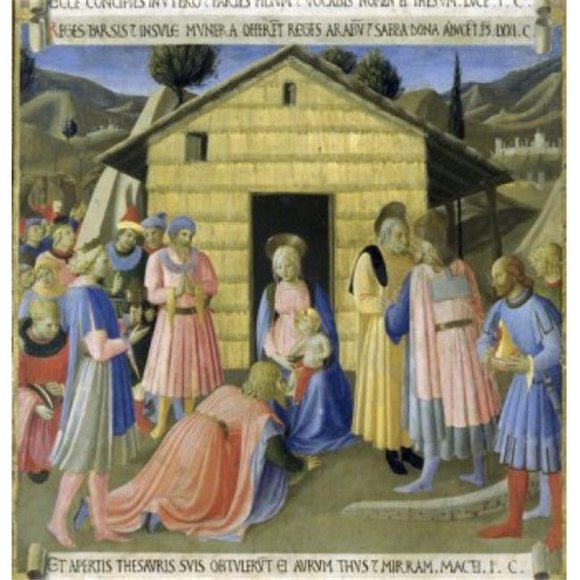 Posterazzi SAL263704 l'Histoire de la Vie du Christ Détail-Adoration des Mages Fra Angelico Ca 1400-1455 Museo Di San Italien - 18 x 24 Po.