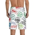 thumbnail image 3 of Gaeub Stamp Set Collection Printed Men's Short Pajama Pants, Lightweight Lounge & Sleep Bottoms Keep You Cool - Large, 3 of 9