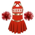 thumbnail image 3 of Zaldita Girls Cheer Leader Fancy Dance Dress Outfits Cheerleading Dance Costume Cheer Up Performance Uniform with Pom Poms Red 12, 3 of 7