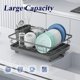 thumbnail image 4 of Kitsure Escurreplatos - Escurreplatos que Ahorra Espacio, Escurreplatos para encimera de Cocina, Escurridor de Cocina de Acero Inoxidable Duradero con Soporte para Cubiertos, Gris, 4 of 4