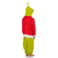 thumbnail image 5 of Dr. Seuss The Grinch Union Suit Big Kids Santa Claus Costume Kigurumi One Piece Hooded Pajama, 5 of 6