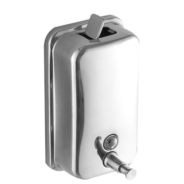 Dispensador de jabón líquido Baño Champú Bomba de loción Desinfectante de manos Acero inoxidable Cocina Montado en la pared Dispensador de Almacenamiento y organización del hogar Plata 1000ml