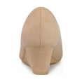 thumbnail image 2 of BLISSFUL STEP Women's Pointed Toe Slip on Wedge Heel Pumps Khaki 7, 2 of 7