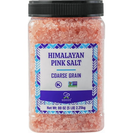 Soeos Himalayan Pink Salt, Coarse Grain, 80 oz, Kosher Rock Salt for Grinder Refill