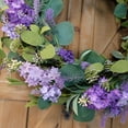 thumbnail image 5 of Idyllic 18 Inch Eucalyptus Leaves Purplr Flower Wreath For Everyday Front Door Decoration And Home Decor, Rustic Farmhouse Decorative Floral Wreath for Front Door Window Wedding Spring, 5 of 5