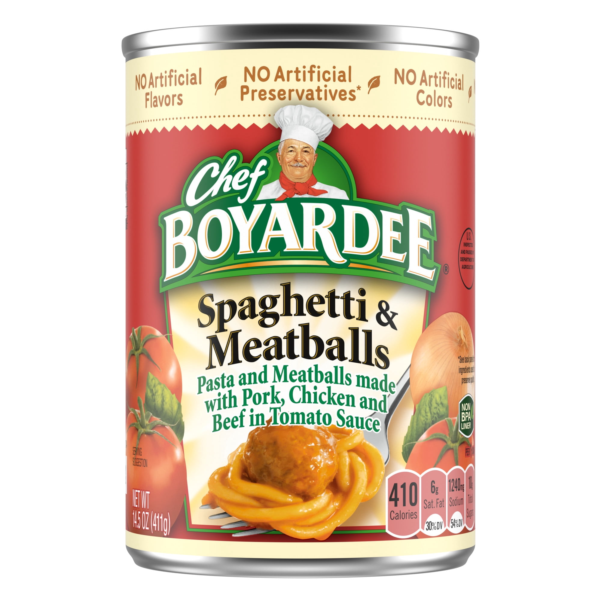 Chef Boyardee Spaghetti and Meatballs in Tomato Sauce, Ready-to-Eat Meal, 14.5 oz. Can